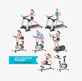 健身房跑步矢量图免抠