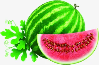 新鲜红心西瓜素材免抠