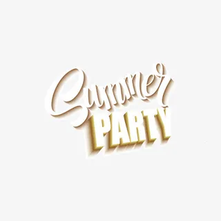 summer party 字母 阴影免抠