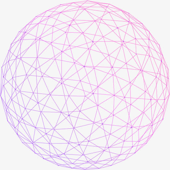 紫色球状网格免抠