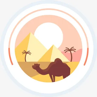 可爱沙漠风景标签免抠