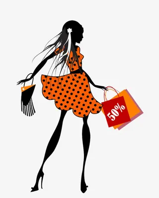 购物的小女孩免抠