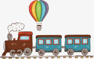 卡通可爱婴儿玩具小火车素材免抠