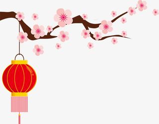 梅花和灯笼免抠