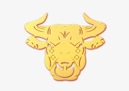 金色立体牛头免抠