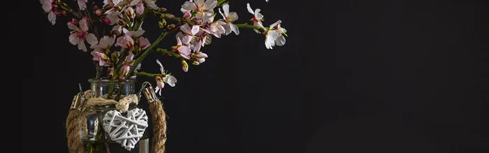 黑色简约花朵banner背景高清