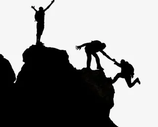 成功坚持登山剪影免抠