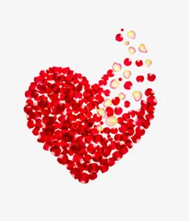 上升的心形花瓣免抠