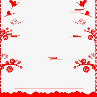 红色海报边框设计免抠