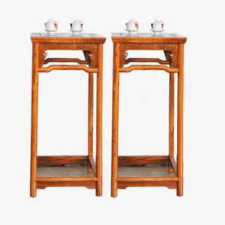 古代椅子放置茶具免抠