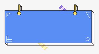 孟菲斯蓝色公众号边框免抠