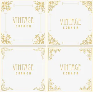 装饰边角收藏免抠