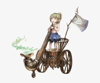 二次元吸着烟斗的小女孩免抠