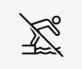 游泳提醒标识牌免抠