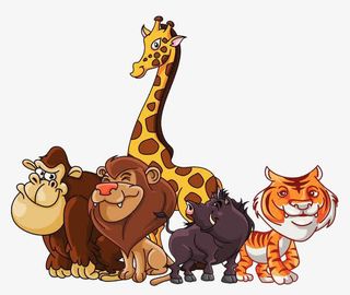 卡通手绘长颈鹿动物免抠