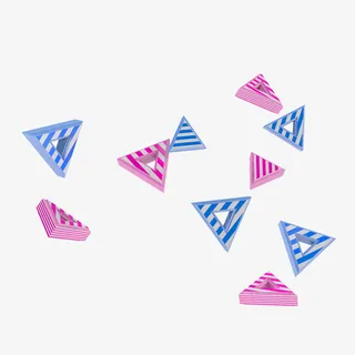 C4D装饰素材漂浮三角免抠