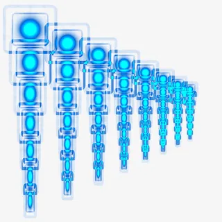 蓝色科技光点免抠