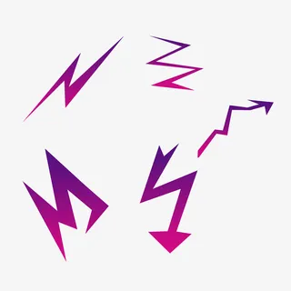 闪电集合闪电箭头免抠