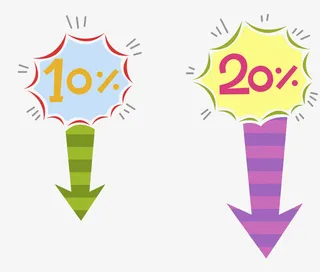 卡通水彩促销标签免抠