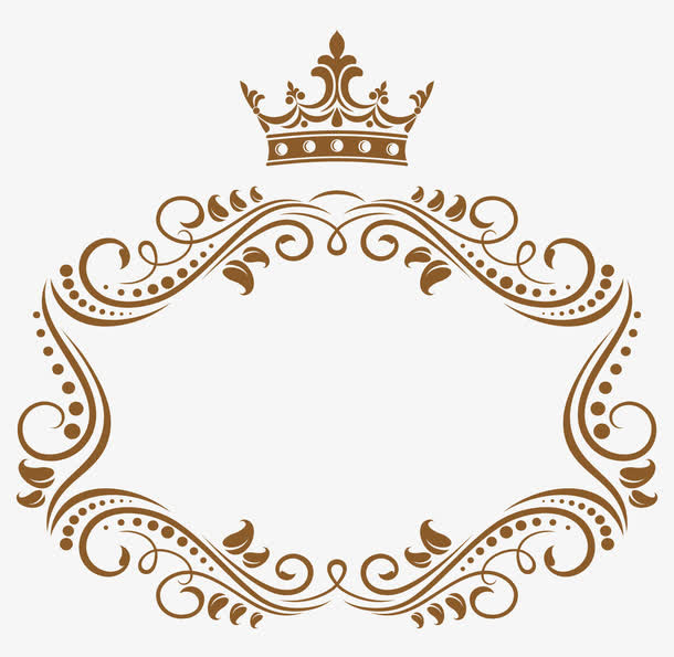 欧式花纹皇冠边框矢量免抠