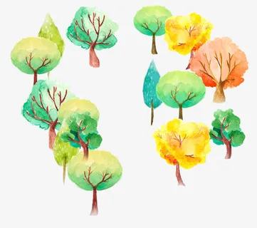 小树春天踏青生机免抠