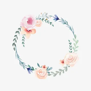 绿色树叶上的花朵边框免抠