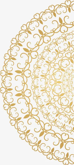 金色半圆花纹免抠