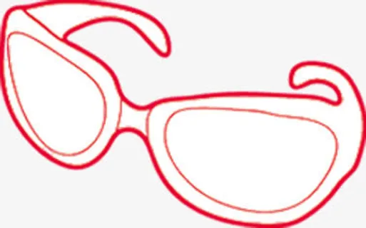 手绘红色喜庆眼镜春节免抠