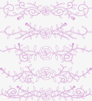 手绘山茶花边框免抠