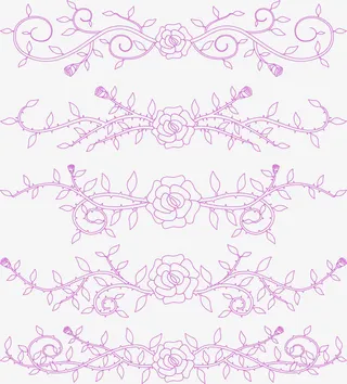 手绘山茶花边框免抠