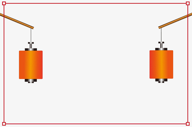 中国风创意灯笼边框免抠图免抠