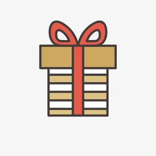 方形礼盒线稿圣诞元素免抠