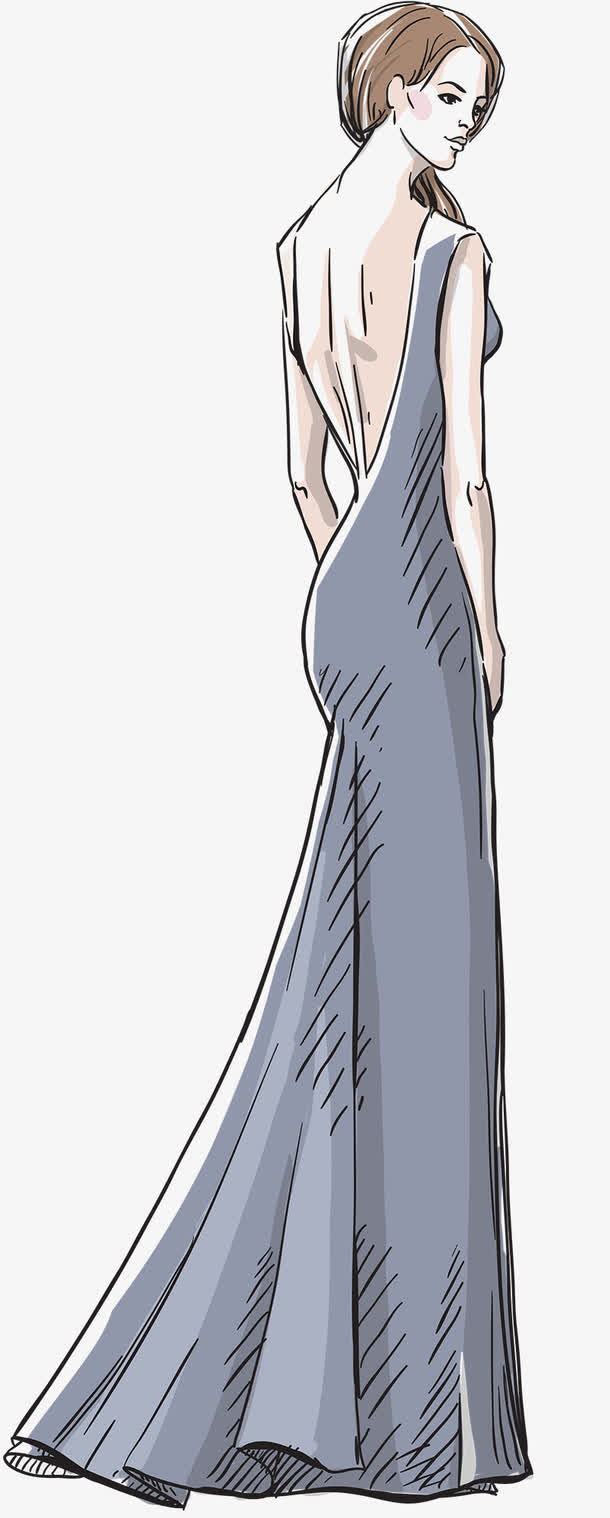 手绘线描模特免抠