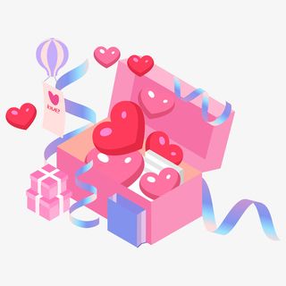 矢量礼盒爱心慈善活动免抠