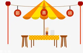 中国美食快餐车元素免抠