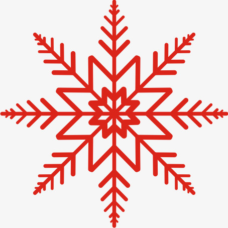 红色雪花元素免抠