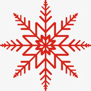 红色雪花元素免抠