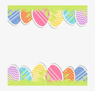 复活节多彩彩蛋边框免抠