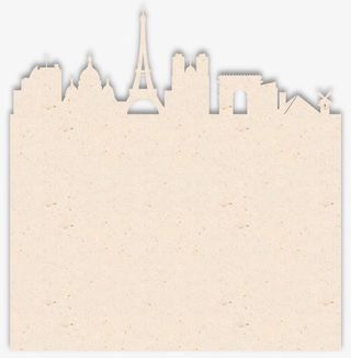 巴黎铁塔城市复古纸张免抠