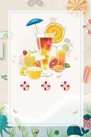 冰爽盛夏冰镇冷饮背景高清