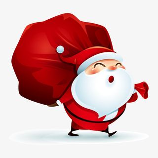 圣诞老人背袋赠礼免抠