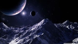 星球月球岩石夜空免抠