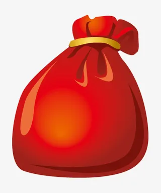 红色手绘的袋子元素免抠