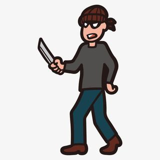 卡通拿着刀子的小偷免抠