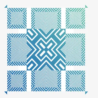 天蓝色多维度创意图形免抠