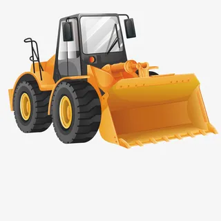 矢量大型铲车免抠手绘/卡通卡通元素