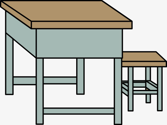 学校课室课桌椅免抠