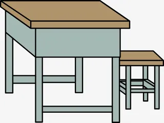 学校课室课桌椅免抠