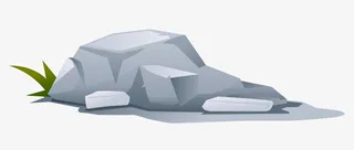 卡通手绘灰色的石头免抠