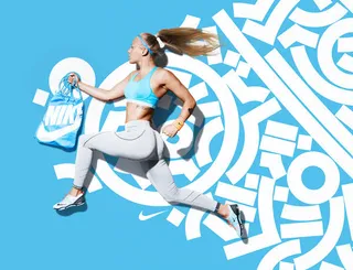 Niki运动鞋奔跑海报免抠